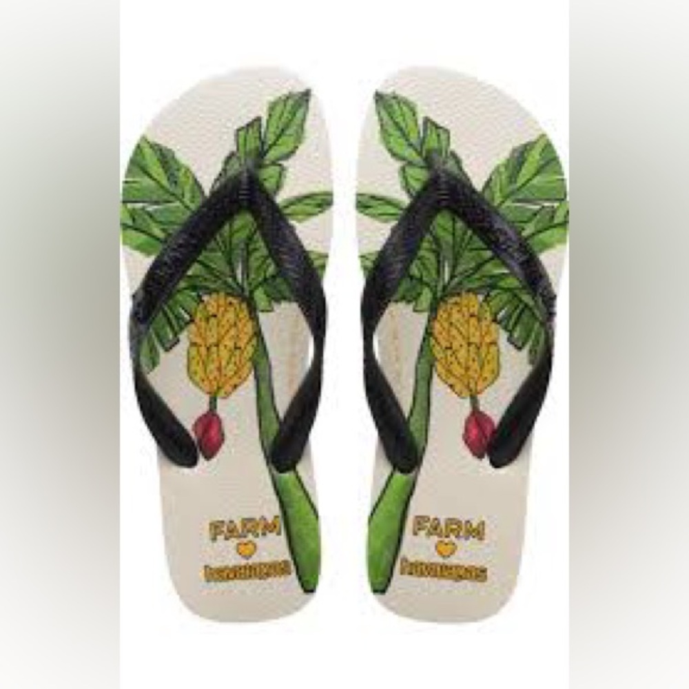 Farm Rio x Havaianas Banana Paradise flip flops sandals size 11